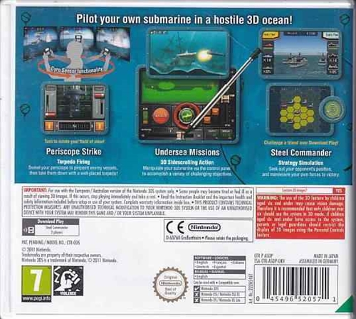 Steel Diver - Nintendo 3DS Spil - (B Grade) (Genbrug)